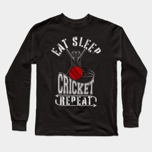 Eat Sleep Cricket Repeat Long Sleeve T-Shirt